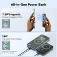 thumbnail image 5 of Magnetic Power Bank 5000mAh,Magnetic Portable Charger for iPhone with Type-C Cable,Slim Portable Wireless Magnetic Power Bank, Magnetic Battery Pack for iPhone 16/15/14/13/12 Series (Matte Black), 5 of 5