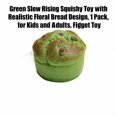 thumbnail image 2 of Green Slow Rising Squishy Toy with Floral Bread Design, 1 Pack, for Kids and Adults, Squeeze Toy, 2 of 3