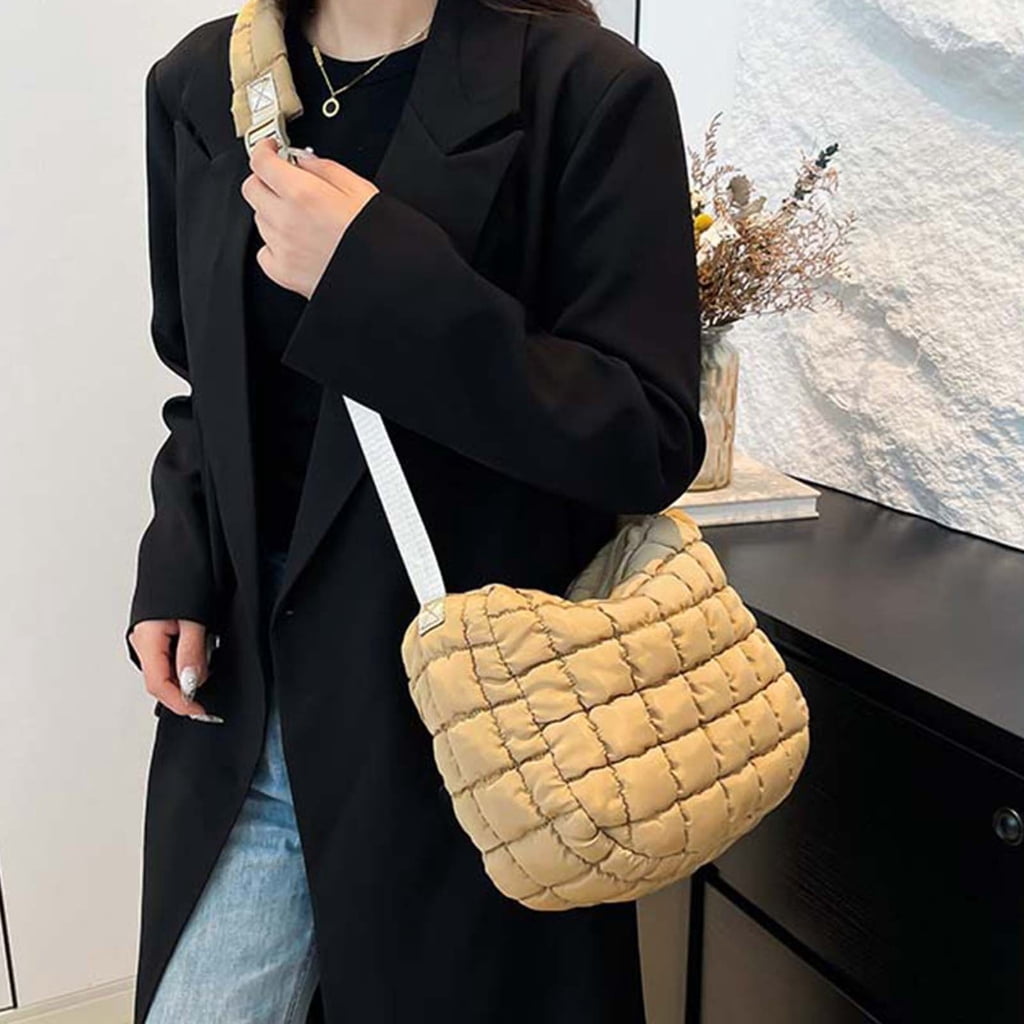 Quilted Puffer Shoulder Bag Lightweight Fashion Padded Crossbody Bag for Women