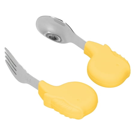 

Training Fork And Spoon Set Stainless Steel Safe Convenient Useful Unique Cartoon Whale Shap Toddler Training Utensils Set For Food Eating For Gift Pink Blue Yellow Green
