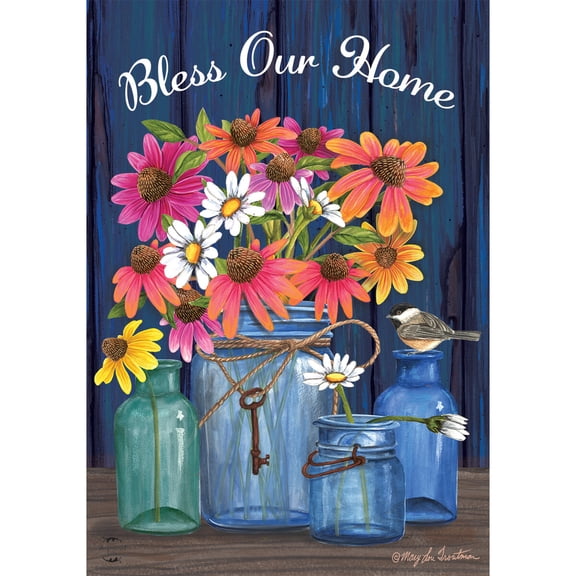 Briarwood Lane Garden Flag 12x18 For Outdoor Bless Our Home Mason Jars Summer For Summer Garden Flag Flags For Outside