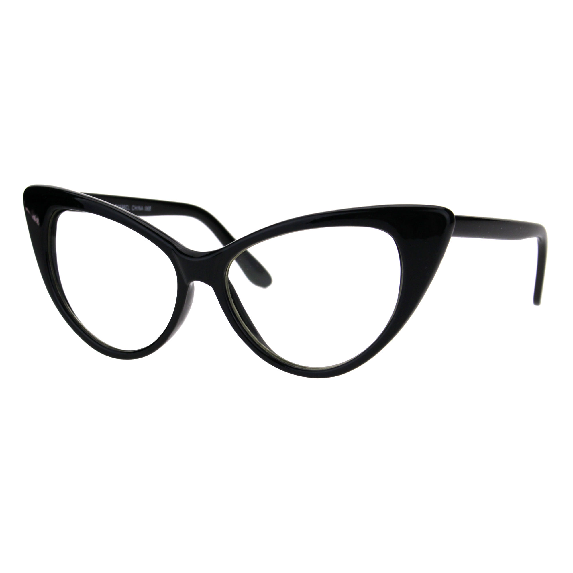 Classic Womens Gothic Clear Lens Cat Eye Glasses Black - image 2 of 3