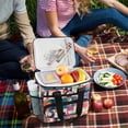 thumbnail image 5 of FORMRS Insulated Cooler Bag 24 Cans Capacity Soft Leakproof Lunch Box with Side Pockets, Orange Geometric, 5 of 7