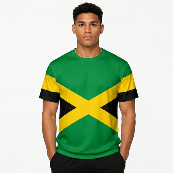 Mikdeno Men's Jamaican Flag Shirt All Over Print Jamaica T-Shirt