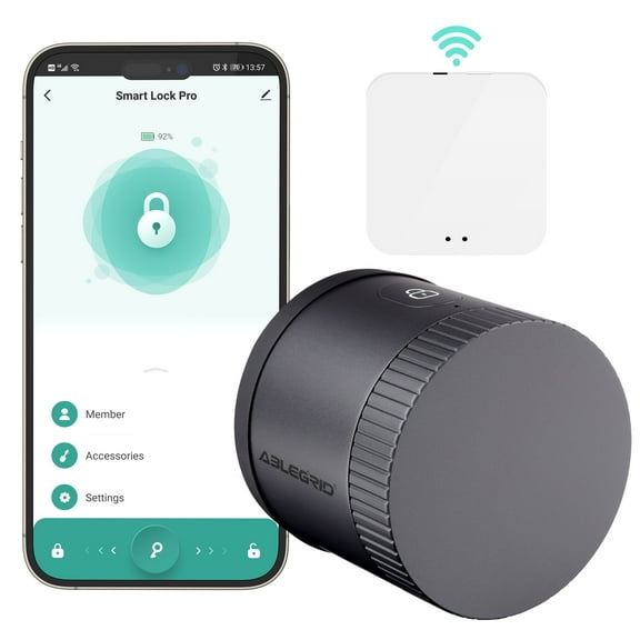 Smart Lock, ABLEGRID WiFi Deadbolt Smart Lock, Smart Door Lock for Keyless Entry, Auto-Lock & Unlock, Work with Tuya App, Alexa, Google Assistant, Fits Your Existing Single-Cylinder Deadbolt, Black
