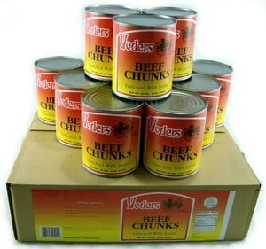 (12 Cans Pack) Yoders Emergency Long Shelf Life Beef Chunks Fully Cooked Emergency Preparedness Survival Food for Camping and Backpacking 28oz/14 Servings/Can ✅