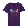 thumbnail image 5 of Womens 4Th of July Summer T-Shirts Round Neck Short Sleeve Tops American Flag Printed Tunic Tops Pullover Sweater Blouses Patriotic T-Shirts Retro Dressy Tops Shirt Going Out Beach Outfits, 5 of 6