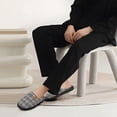 thumbnail image 6 of Ecetana Mens Slippers Memory Foam Warm House Slippers for Men Non Slip Fuzzy Shoes, 6 of 7