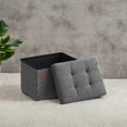 thumbnail image 3 of SONGMICS Storage Ottoman Storage Bench Footstool Folding Cube Footrest 286 lb Capacity for Entryway Living Room Bedroom Home Office Dark Gray, 3 of 7
