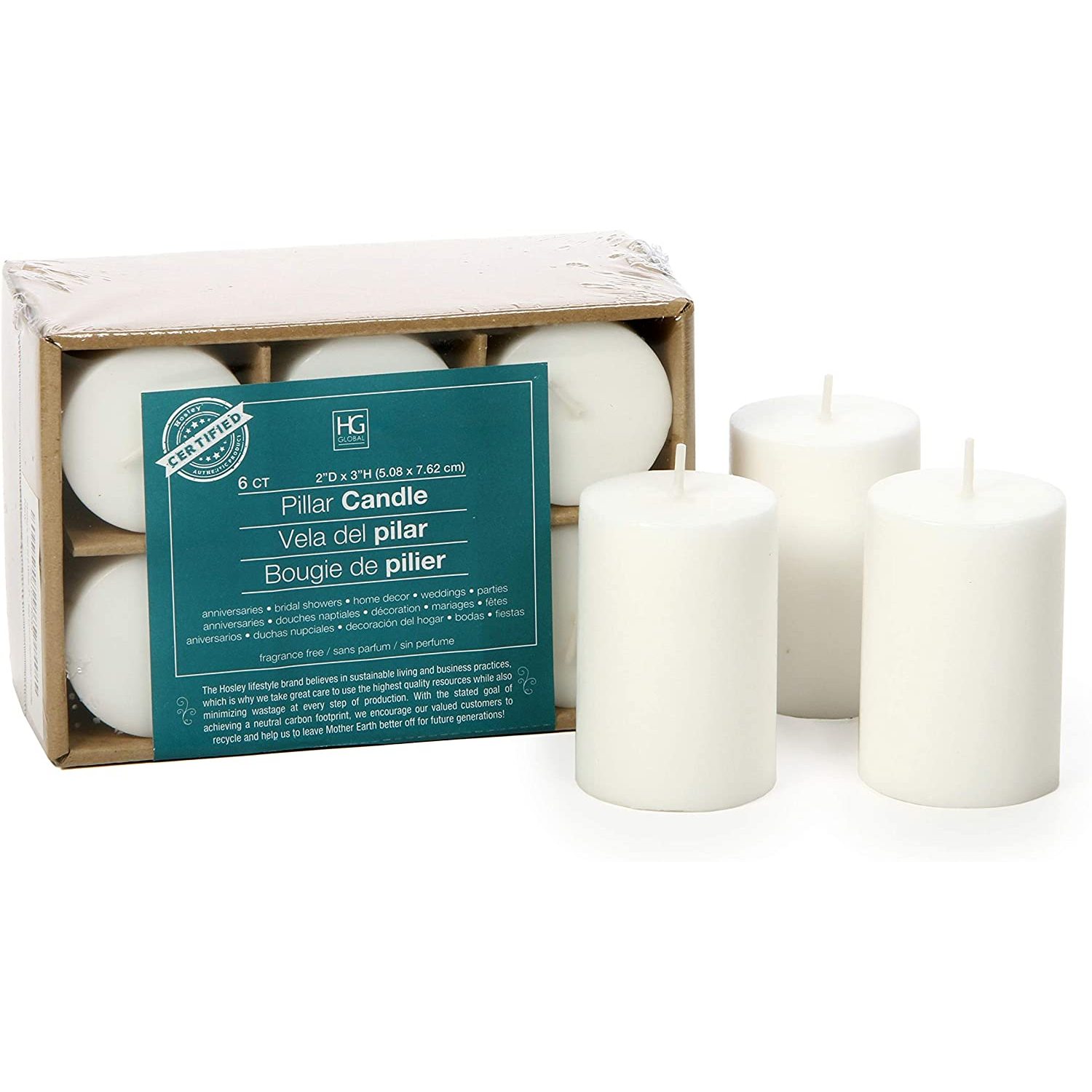 BOLSIUS Rustic Candle Gift Set - New Neutrals, 6 Non-Scented Vegan Candles