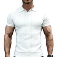 thumbnail image 3 of VgaVtl Short Sleeve Men Polo Shirt Summer Big and Tall Collared Striped Knit Clothes for Men Shirts Casual Slim Daily, 3 of 4