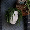 thumbnail image 7 of PureCasa Resin Human Face Wall Planters for Outdoor Garden Patio, Wall Mounted Garden Planter Creative Home & Wall Decor Plant Pots, Modern Style, Funny Design, 7.9"x6.5", 1 Pack, White, 7 of 7