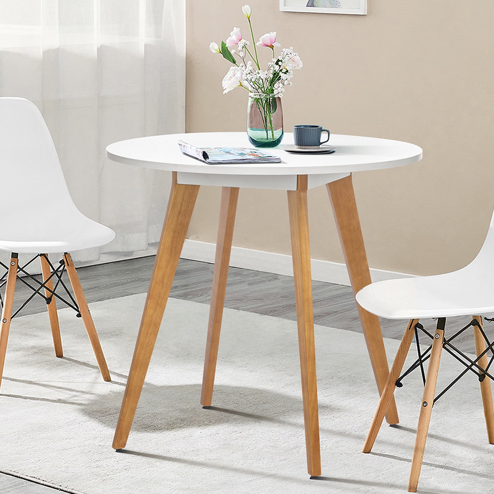Homy Casa Rookie 31.5 in. White Square Manuefactured Wood Table Top Solid  Beech Wood Legs Dining Table ROOKIE SQUARE TABLE WHITE - The Home Depot