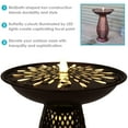thumbnail image 3 of Sunnydaze Metal Crosshatch Outdoor Bird Bath Fountain with Lights, 3 of 7