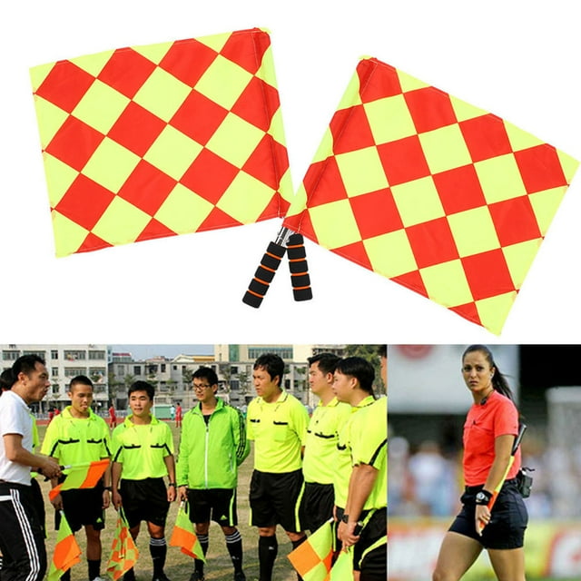 Drapeau d'Arbitre de Football, Drapeau d'Arbitre Durable avec Sac de Rangement pour Sports de Compétition