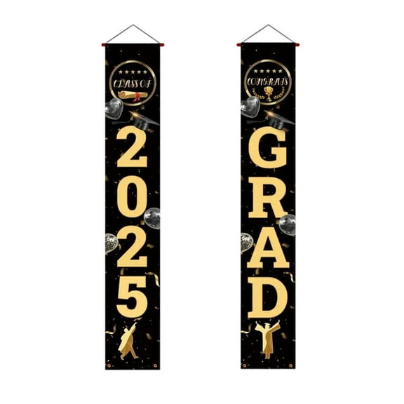 Qiweii 2026 Graduation Party Banner Decorations, Door Porch Welcome Sign, Indoor Outdoor Wall Decor for Graduation Classes