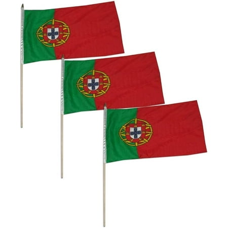 Portugal flag 12 x 18 inch - 3 PK