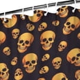 thumbnail image 3 of Black Orange Skull Pattern Shower Curtain 36"x72" ,Bathroom Decorative Shower Curtains Set with 12 Hooks,Modern Waterproof Washable Shower Curtain, 3 of 6