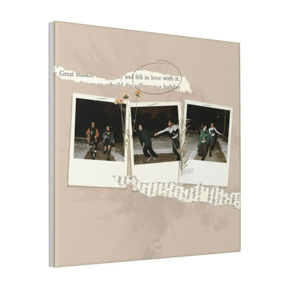 Custom Canvas Prints Brown Cameria Personalized Photo Image Collage DIY Framed Kit Wall Art Picture Room Decor 18x18 inch