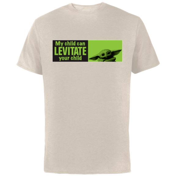 Star Wars The Mandalorian My Child Can Levitate Your Child - Short Sleeve Cotton T-Shirt for Adults - Customized-Natural