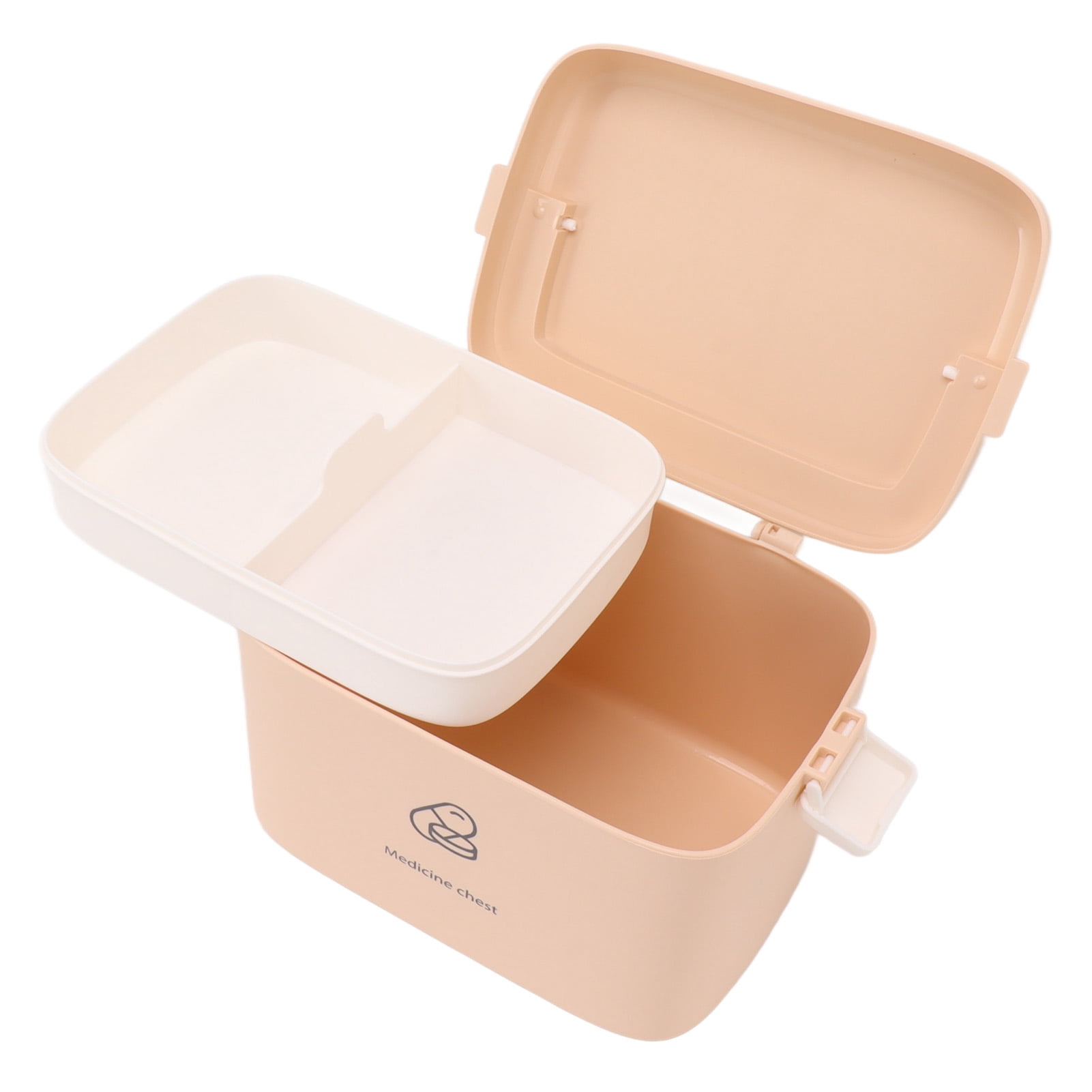 Plastic First Aid Storage Box, Emergency Medicine Kit Case With Removable Tray And Handle, Multipurpose Portable Storage Organizer Container Box, Medicine Box For Home Travel