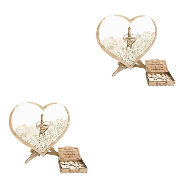 Billuyoard Decoración del partido del marco del cuadro de la gota del libro de invitados de la boda en forma de corazón 60 corazones 2Conjunto