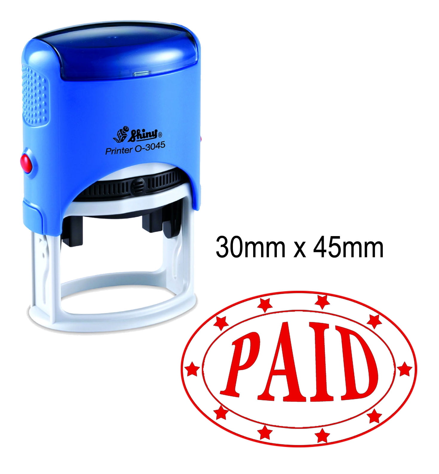 PAID Oval Rubber Stamp Office Stationary 30 x 45mm Self Inking Shiny