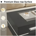 thumbnail image 4 of Hironpal 47" Modern Coffee Table with Glass Top, 2-Tier Rectangular Center Table with Storage for Living Room,Black, 4 of 8
