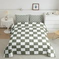 thumbnail image 2 of Erosebridal White Sage Green Checkered Bedding Set Buffalo Plaid Grid Comforter Set King Checkerboard Quilt Set Aesthetics Gingham Duvet Set Modern Room Decor, 2 of 8