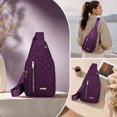 thumbnail image 5 of ROLKFUK Multi-Pocket Sling Crossbody Bag, Purple, Adjustable Strap, Oxford Cloth, 5 of 5