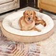 thumbnail image 6 of Donut Dog Bed,36 Inches Calming Round Dog Beds for Large Dogs,Washable Anti Anxiety Cuddler Dog Bed with Removable Cover(Brown,Large), 6 of 7