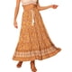thumbnail image 1 of Falda floral para mujer Boho Borlas Cintura elástica Casual Maxi Faldas Naranja S, 1 of 5