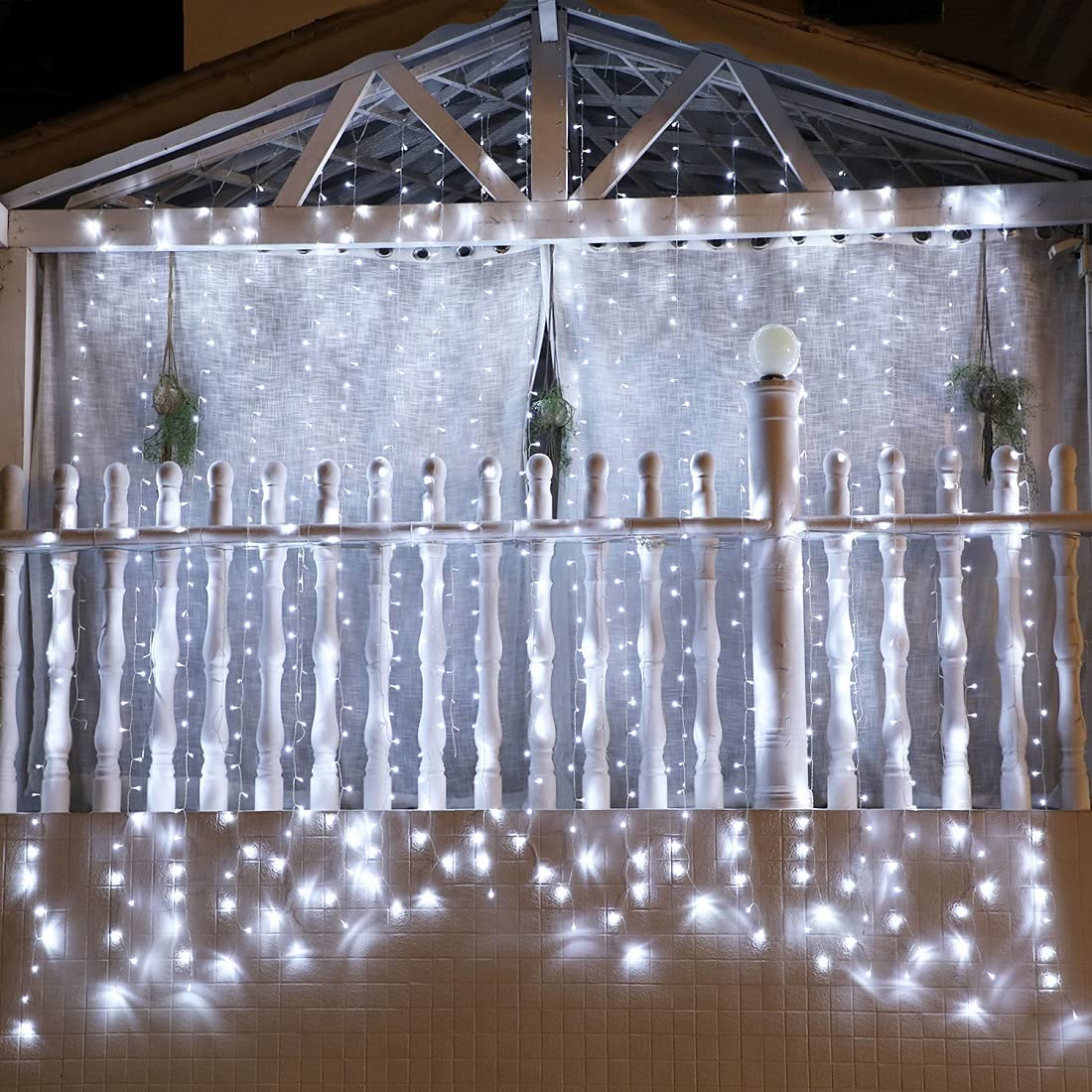 300 LED Window Curtain String Light Wedding Party Garden ,White Light