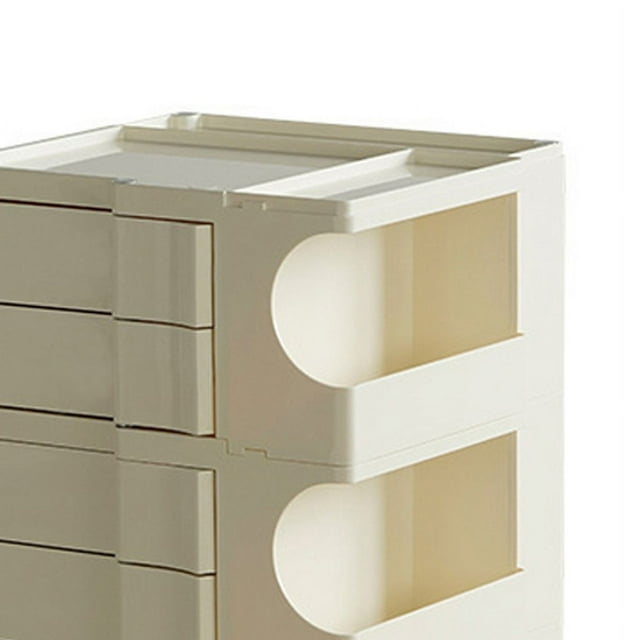Table de Chevet à Tiroirs Roulants Roue Armoire de Chevet Multicouche Armoire de Chevet Table de Nuit en Plastique Table de Chevet Roulante 3 Couches Tiroir Rotatif Roue en Plastique Résistante aux Impacts Table de Chevet
