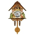 thumbnail image 4 of Cuckoo Clock Antique Wooden Cuckoo Birdhouse Wall Clock Home Decor Hanging Cuckoo Clock Auto Swing Bell Pendulum Home Decor, 4 of 8