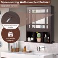 thumbnail image 6 of Gymax Mirrored Medicine Cabinet Bathroom Wall Mounted Storage W/Adjustable Shelf Brown, 6 of 10