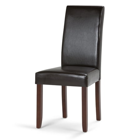 Simpli Home - Acadian Parson Polyurethane Faux Leather Dining Chairs (Set of 2) - Tanner's Brown