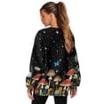 thumbnail image 2 of Xoenoiee Mushroom Butterfly Daisy Moon Star Print Women Oversized Sweatshirts Long Sleeve Shirts 2025 Fall Side Slit Pullover Top Y2k Outfits Activewear with Side Pockets, Size XL, 2 of 7