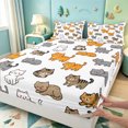 thumbnail image 4 of meiyoeat Cute Cat Cartoon Bed Sheets,Kitten Animal Print Full Size Sheets For Girls,4-Piece1 Flat Sheet, 1 Fitted Sheet and 2 Pillowcases, 4 of 6