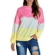thumbnail image 4 of Sudadera de manga larga para mujer, con estampado tie dye y bloques de color, 4 of 6