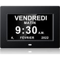 thumbnail image 1 of Horloge Numérique Pouces Horloge de Jour Grand Écran Réveil Horloge Murale (Noir), 1 of 4