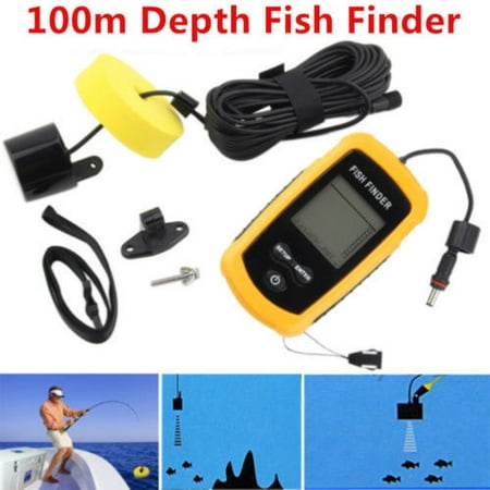 Ktaxon 100m Depth Fish Finder Portable Sonar Sensor Alarm Transducer Fishfinder