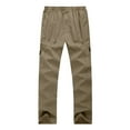 thumbnail image 6 of Fashion Mens Casual Pants Loose Cotton Plus Size Pocket Lace Up Elastic Waist Pants Trousers, 6 of 7