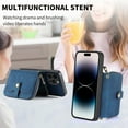 thumbnail image 3 of SaniMore for iPhone 15 Plus (6.7 inch 2023) Case,Wear-resistant PU Leather Skin + Zipper Purse Card Slots Removeable Crossbody Lanyard Stand Shell Shockproof Anti-scratch Drop-resistant, Blue, 3 of 10