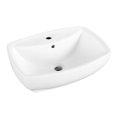 thumbnail image 2 of Marino K52, 22x15 White Rectangle Above Counter Porcelain Ceramic Bathroom Vanity Vessle Sink, Modern Style 21-3/4'' x 15-1/2'' x 7'' Counter Top Vanity Sink Art Basin, Single Faucet Hole, 2 of 4