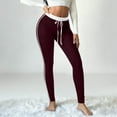 thumbnail image 3 of Yoga Leggings for Women, High Waist Elastic Drawstring Slim Trousers, Side Striped Casual Jogger Gym Sport Pants, 3 of 7