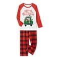 thumbnail image 4 of Elippeo Christmas Pajamas for Family Long Sleeve Elk Truck Print Tops + Plaid Pants Set Sleepwear, 4 of 10
