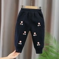 thumbnail image 2 of MeetoTime Toddler Girls Winter Cotton Pants Baby Elastic Waist Solid Color Cinch Bottom Sweatpants Suitable for 1-7 Years, 2 of 3