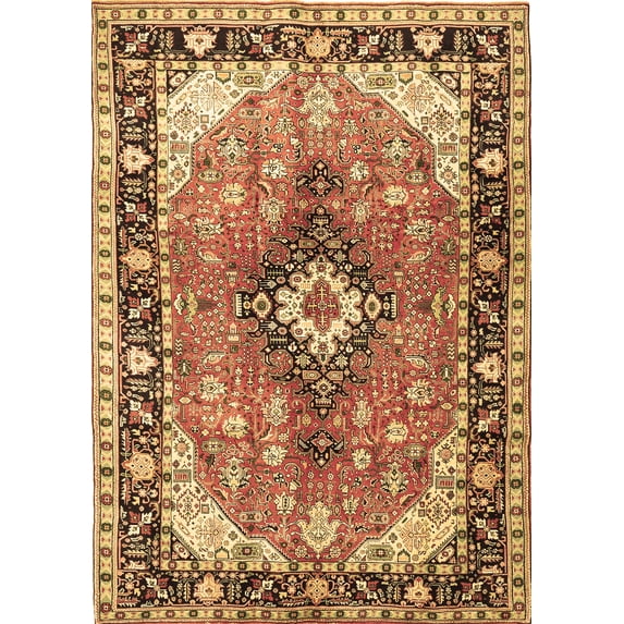 Ahgly Company Indoor Rectangle Persian Brown Traditional Area Rugs, 7' x 10'