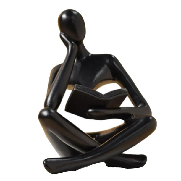 Estatua de pensador Arte Figura Decorativa Arte Abstracto Adornos Figuras Modernas 85 cm x 6 cm x 115 cm